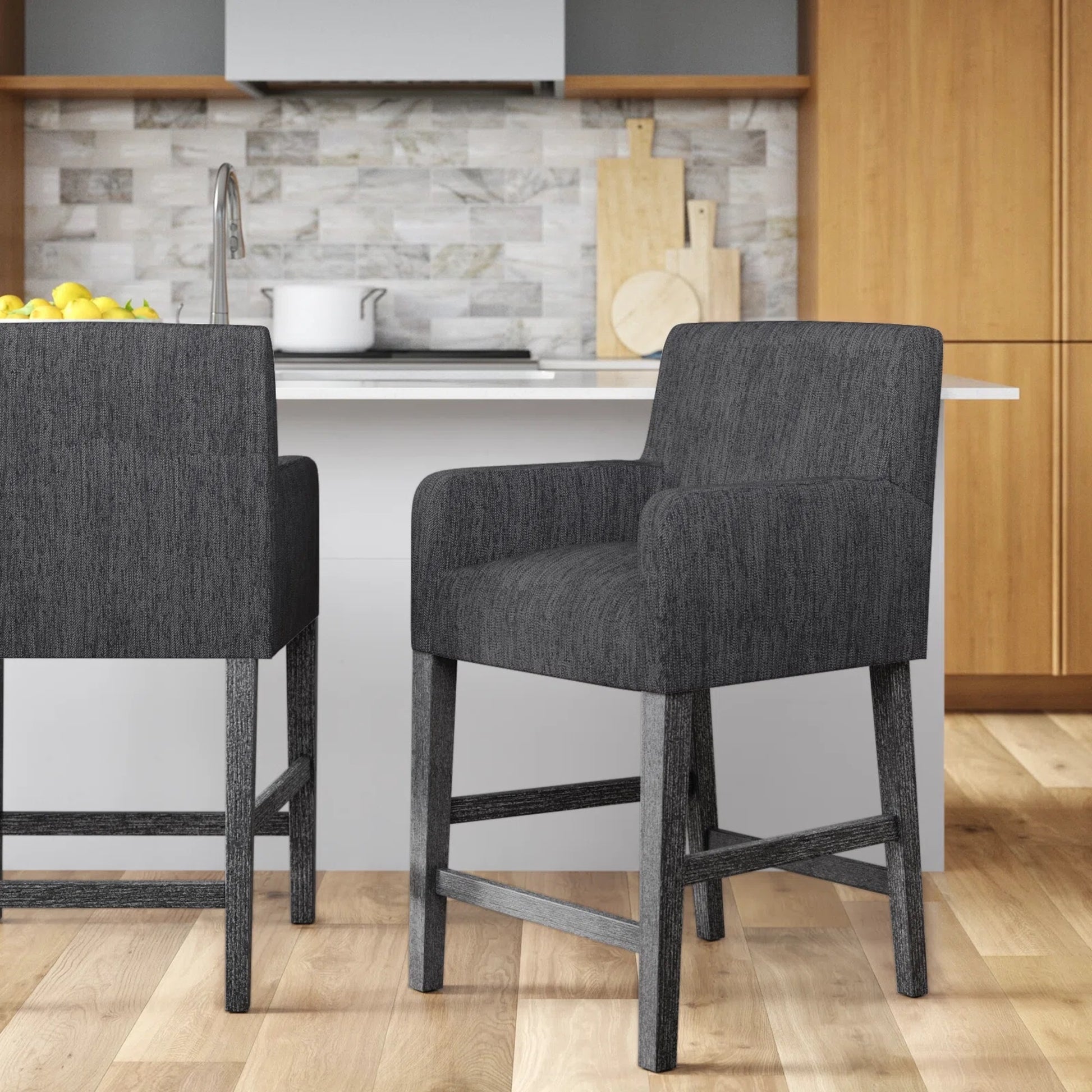 Anouk 26 inch Counter Stool Set of 2 - Charcoal/Gray