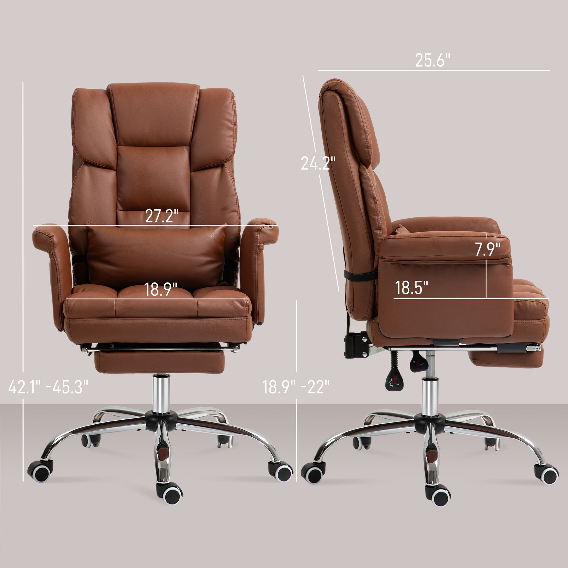 Amara PU Leather Executive Office Chair, Brown