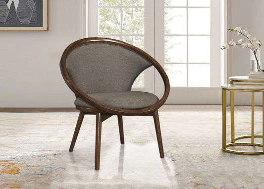 Liora Mid-Century Design Accent Chair in Chocolate Brown Fabric