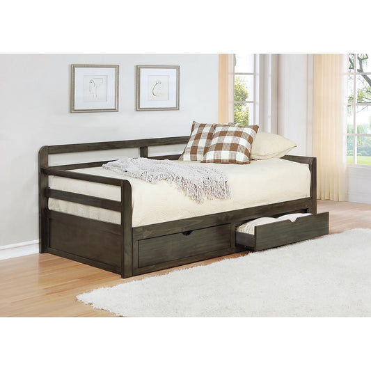 Mali Modern Grey Twin XL 2-drawer Daybed with Extension Trundle