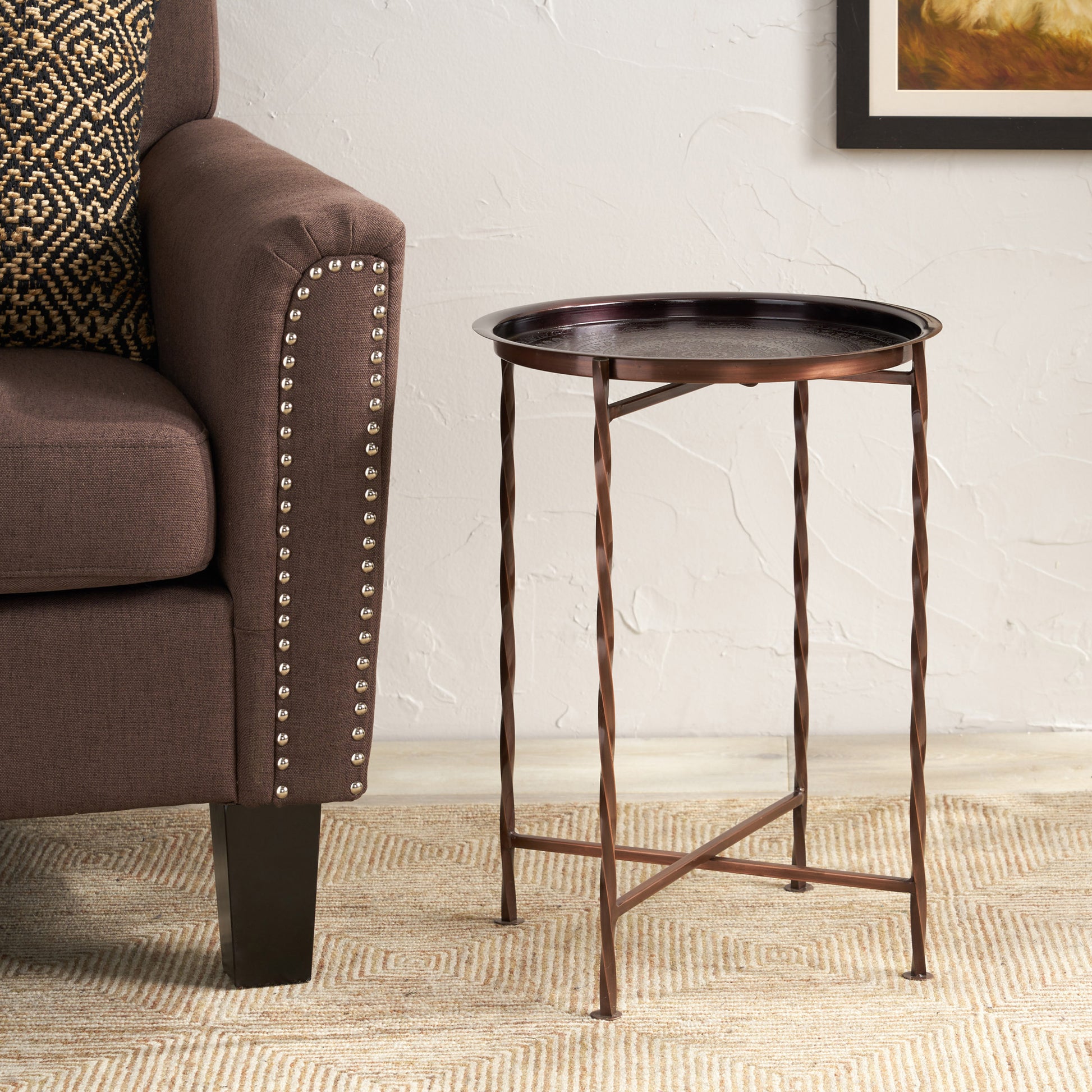 Adelina Iron Side Table, Copper