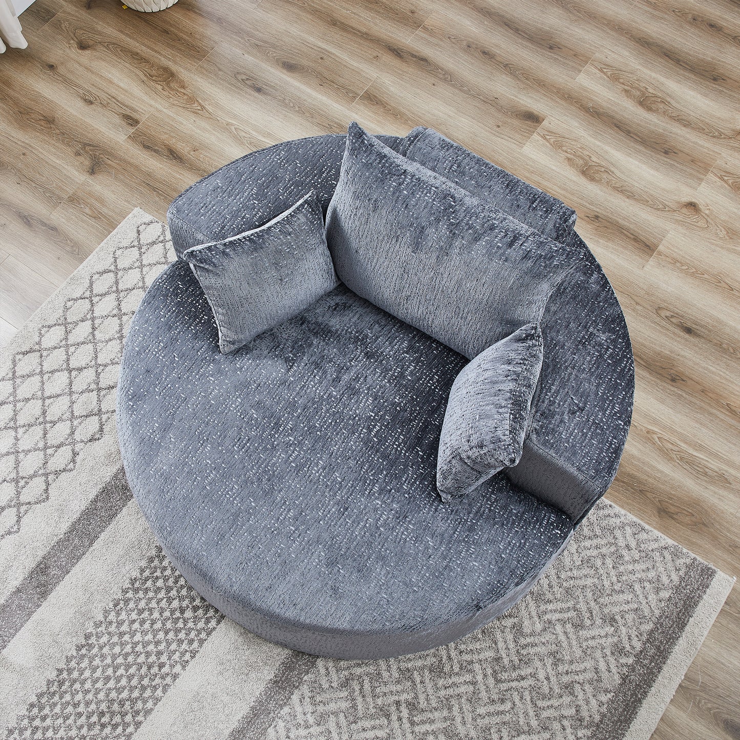 Fluffy Comfort: 55'' Chenille Grey Sponge Modern Sleeper Chair for Any Space