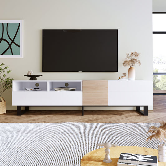 Brielle Modern 80" Double Door TV Console, White