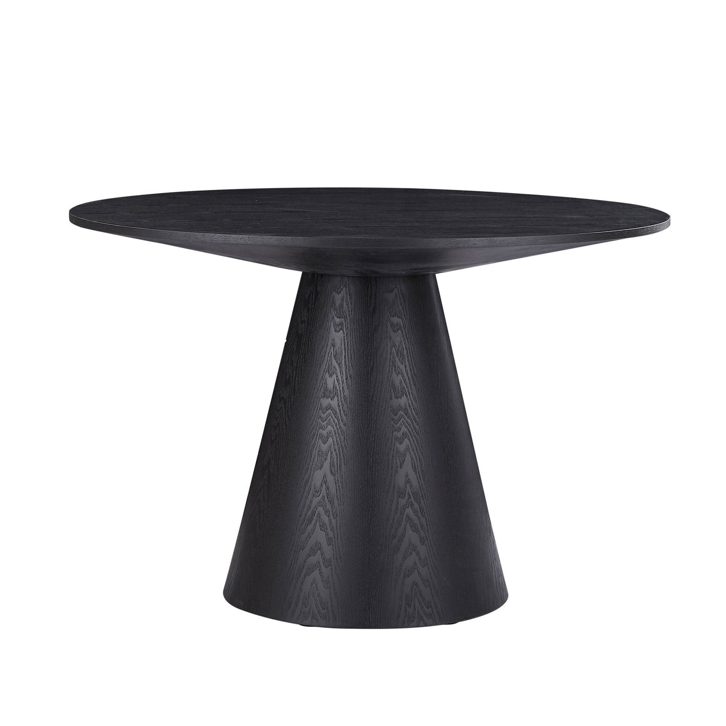 Bernard 47" Mid-Century Modern Round Dining Table, Black