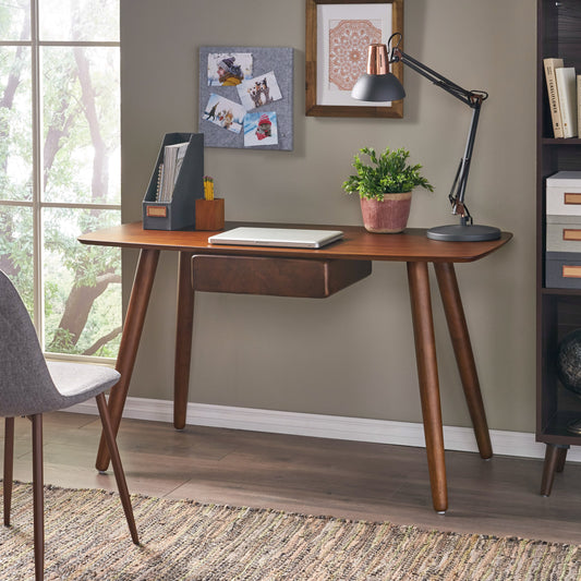 Mindi Mid-Century Modern Writing Desk in Walnut