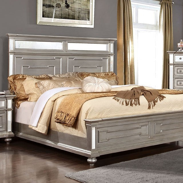 Salamanca Glam Bedroom Set with Mirrored Accents - King