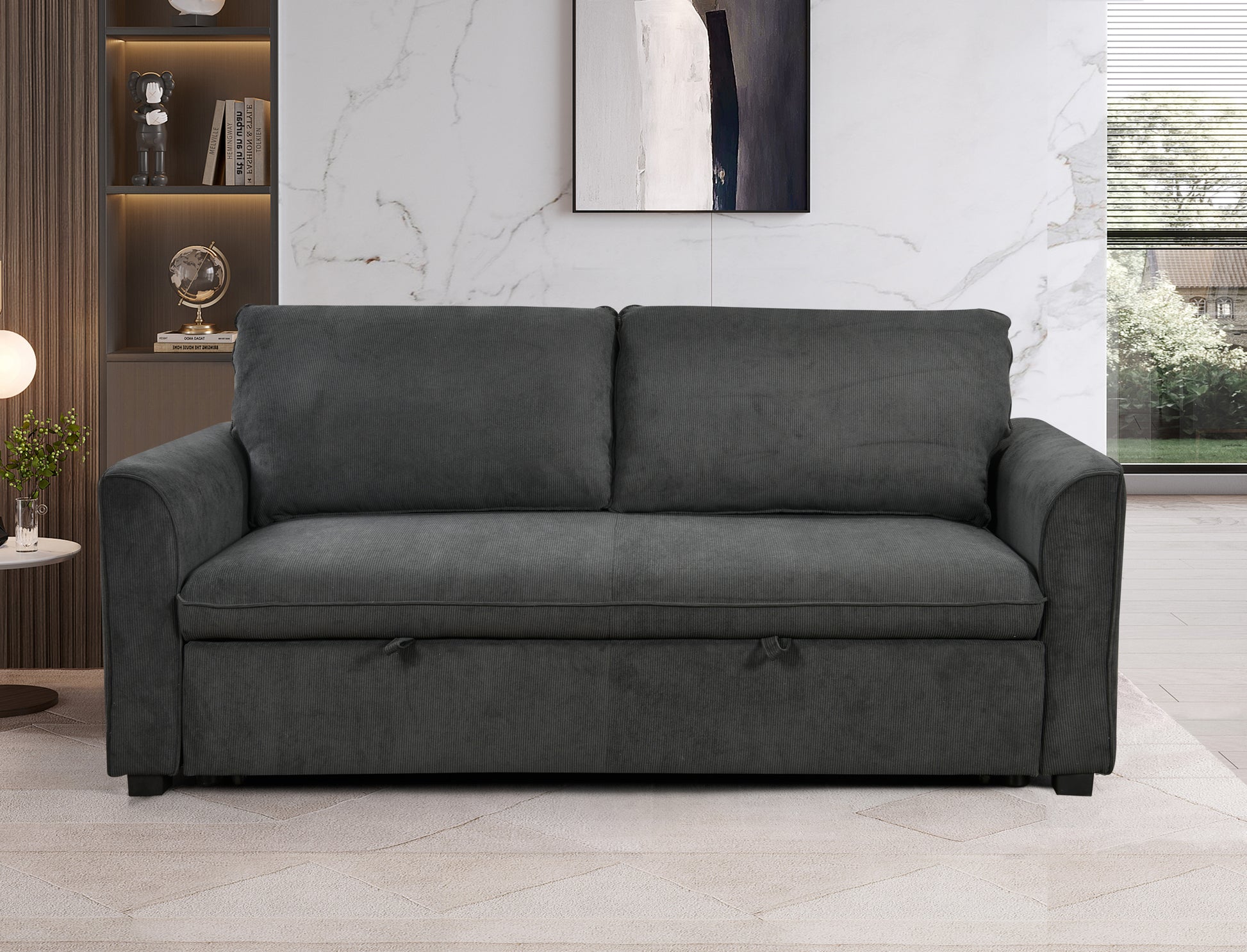 Saffron Modern 78" 3 in 1 Convertible Sofa Sleeper, Gray