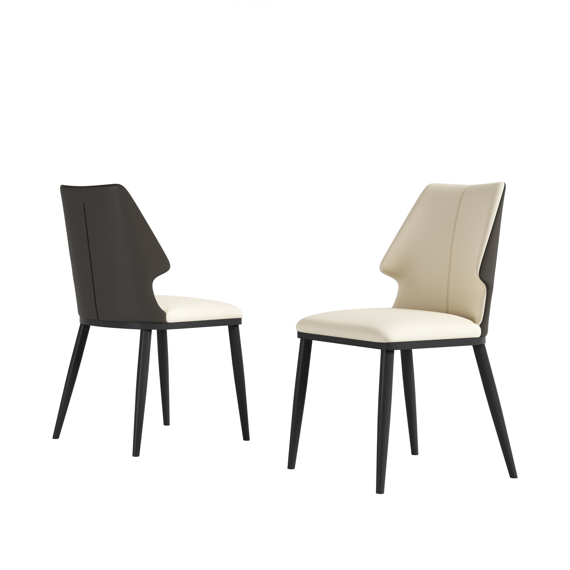 Modern Gray and White Dining Chair Set of 2