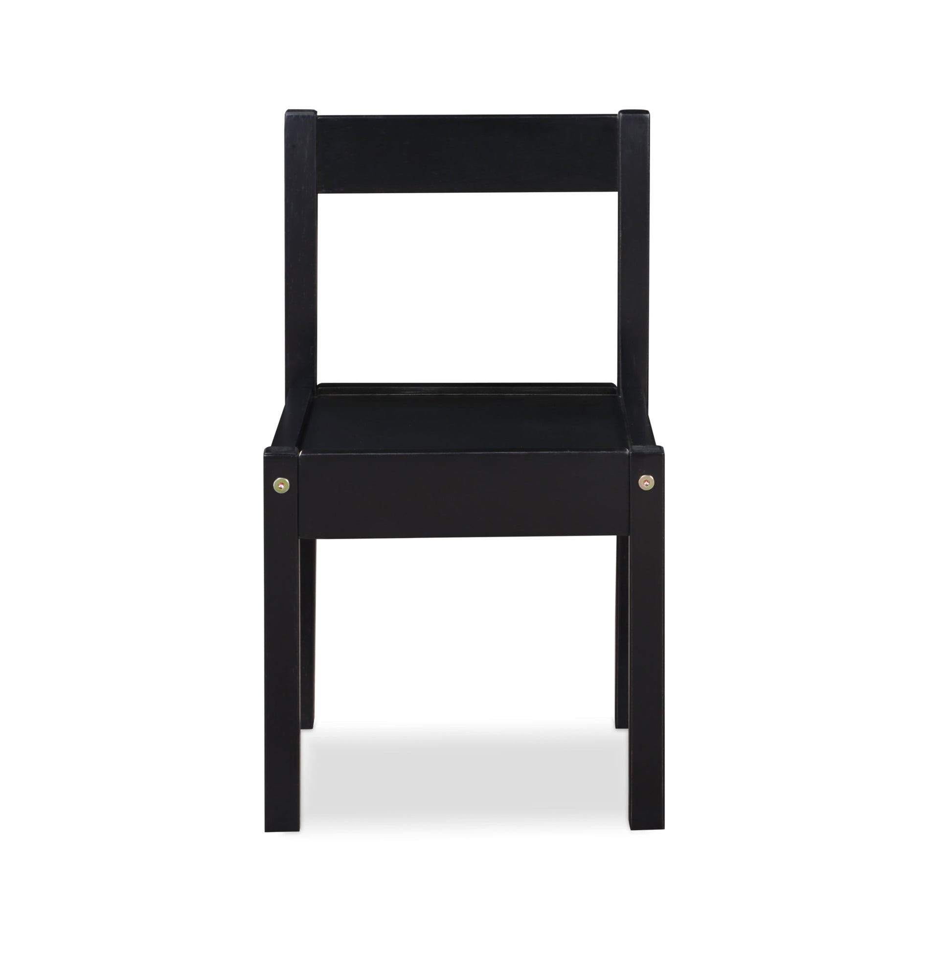 Della 3-Piece Solid Wood Kids Table & Two Chair Set, Black