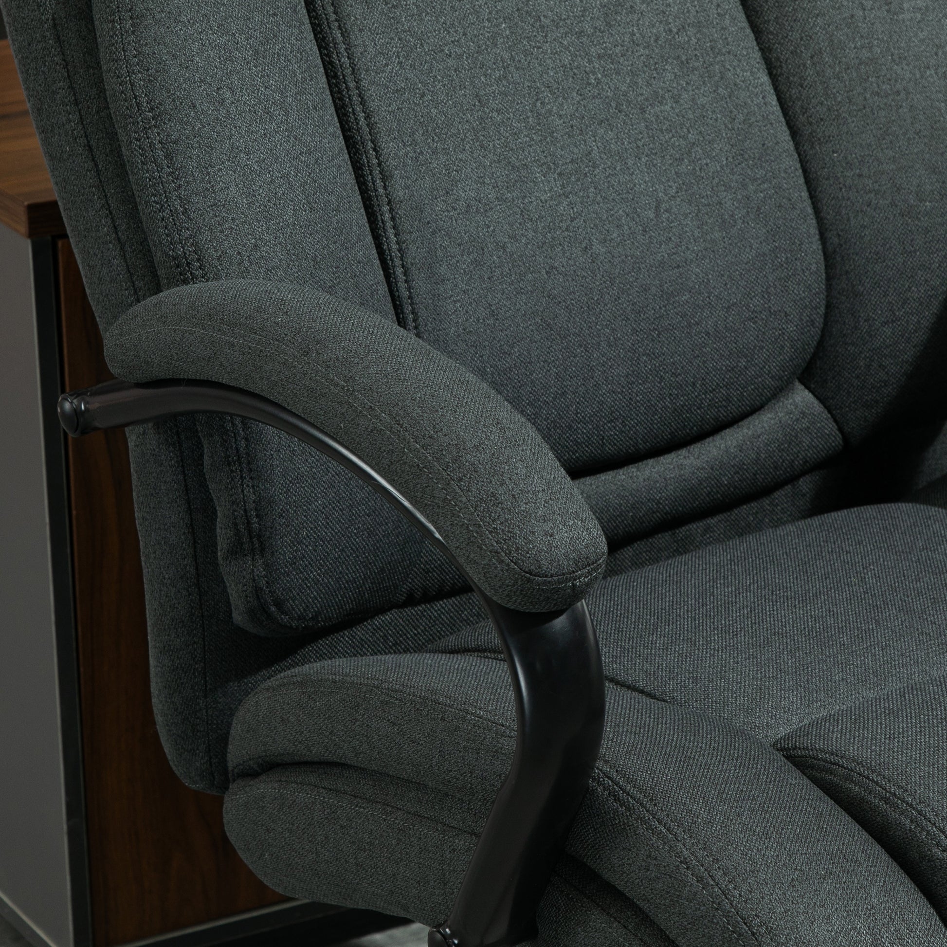 Park High Back Big and Tall Executive Office Chair in Charcoal Linen