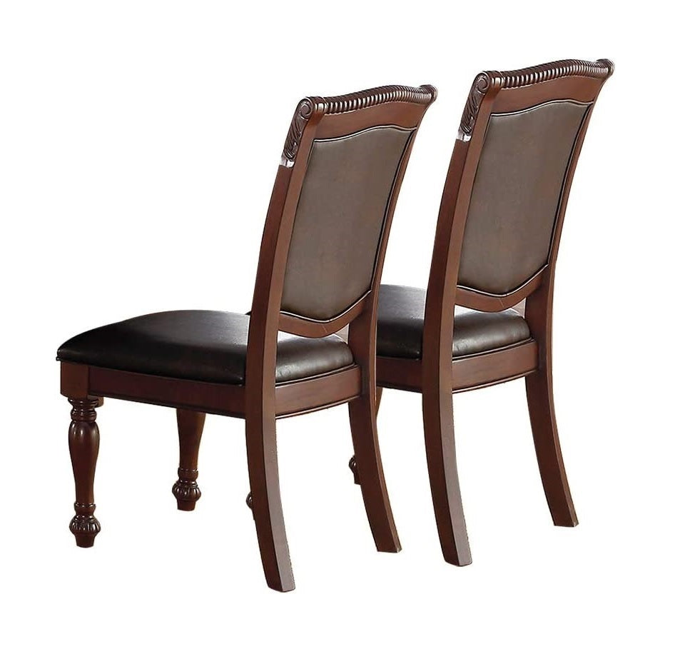 Majestic Traditional Solid Wood Dining Arm Chairs Set of 2 , Brown