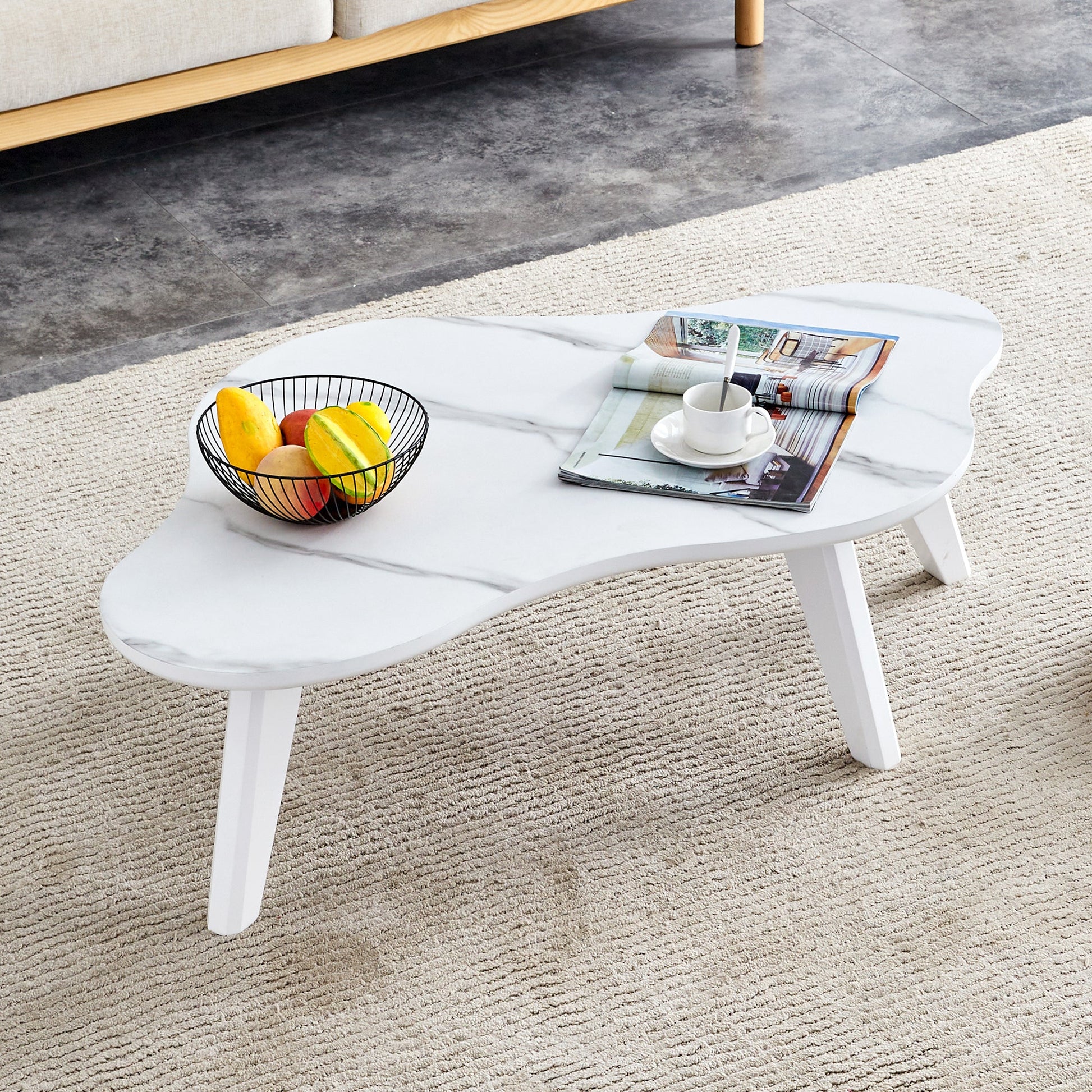 Orland Modern Minimalist Coffee Table in White