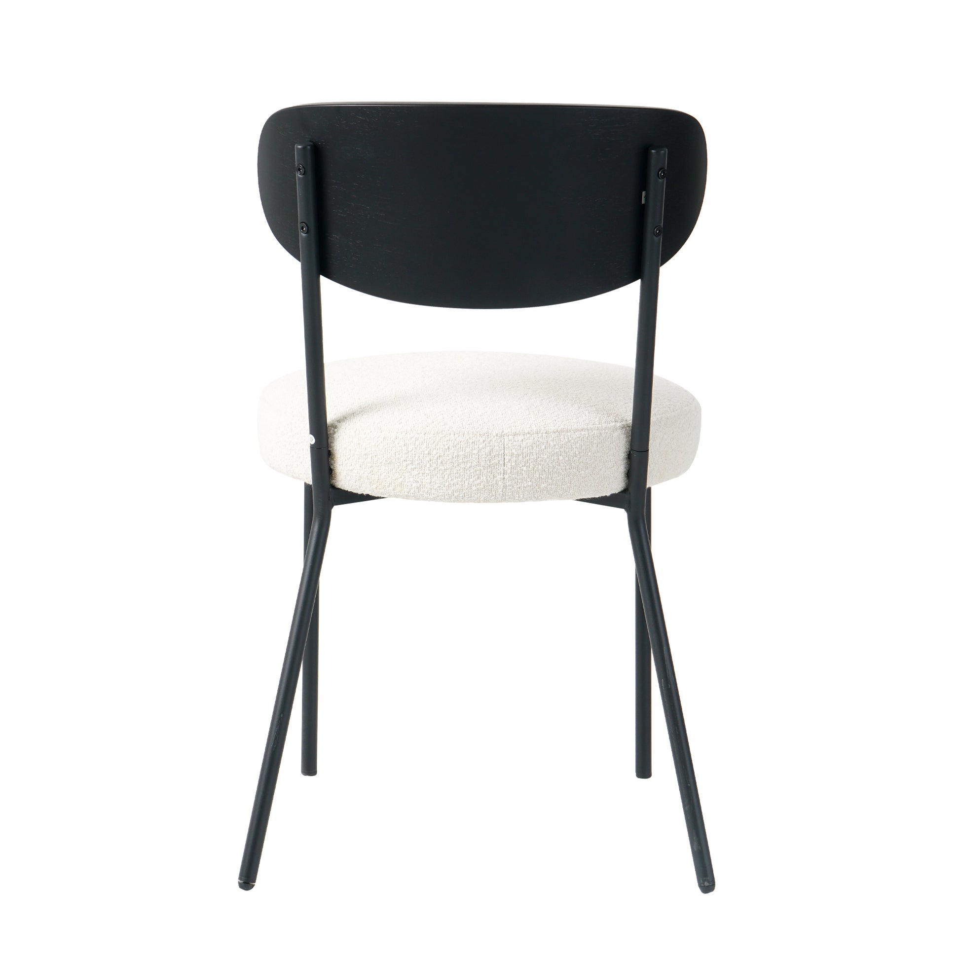 Cleo Modern Boucle Upholstered Side Chairs Set of 2 White & Black