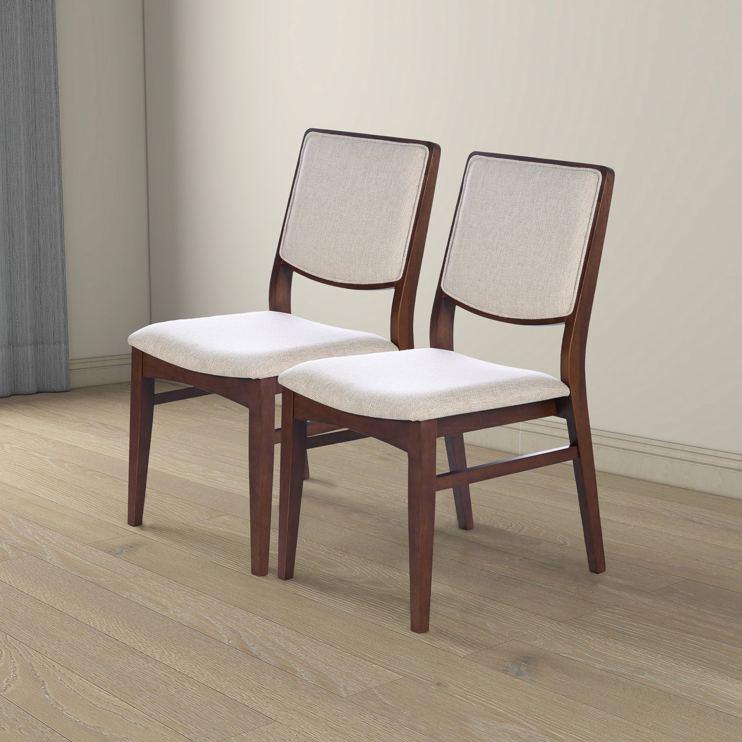 Skylar Beige Fabric Dining Chair Set Of 2