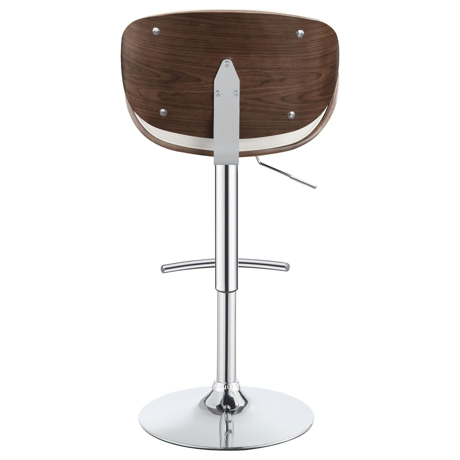 Zuleika Ecru and Chrome Adjustable Bar Stool Set of 1