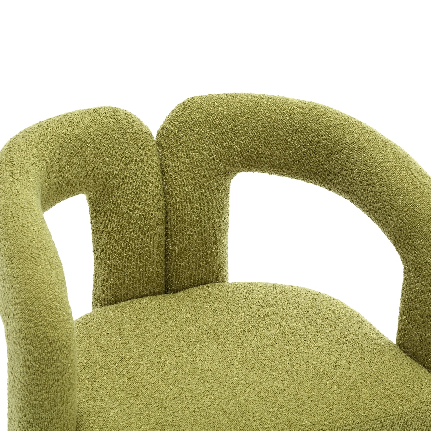 Coolmore Versatile Comfort Olive Green Boucle 360° Swivel Cuddle Barrel Accent Chair