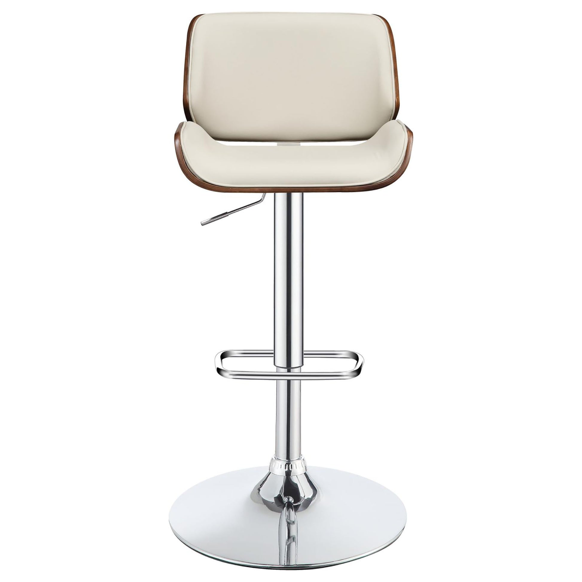 Sable Ecru and Chrome Adjustable Bar Stool Set of 1