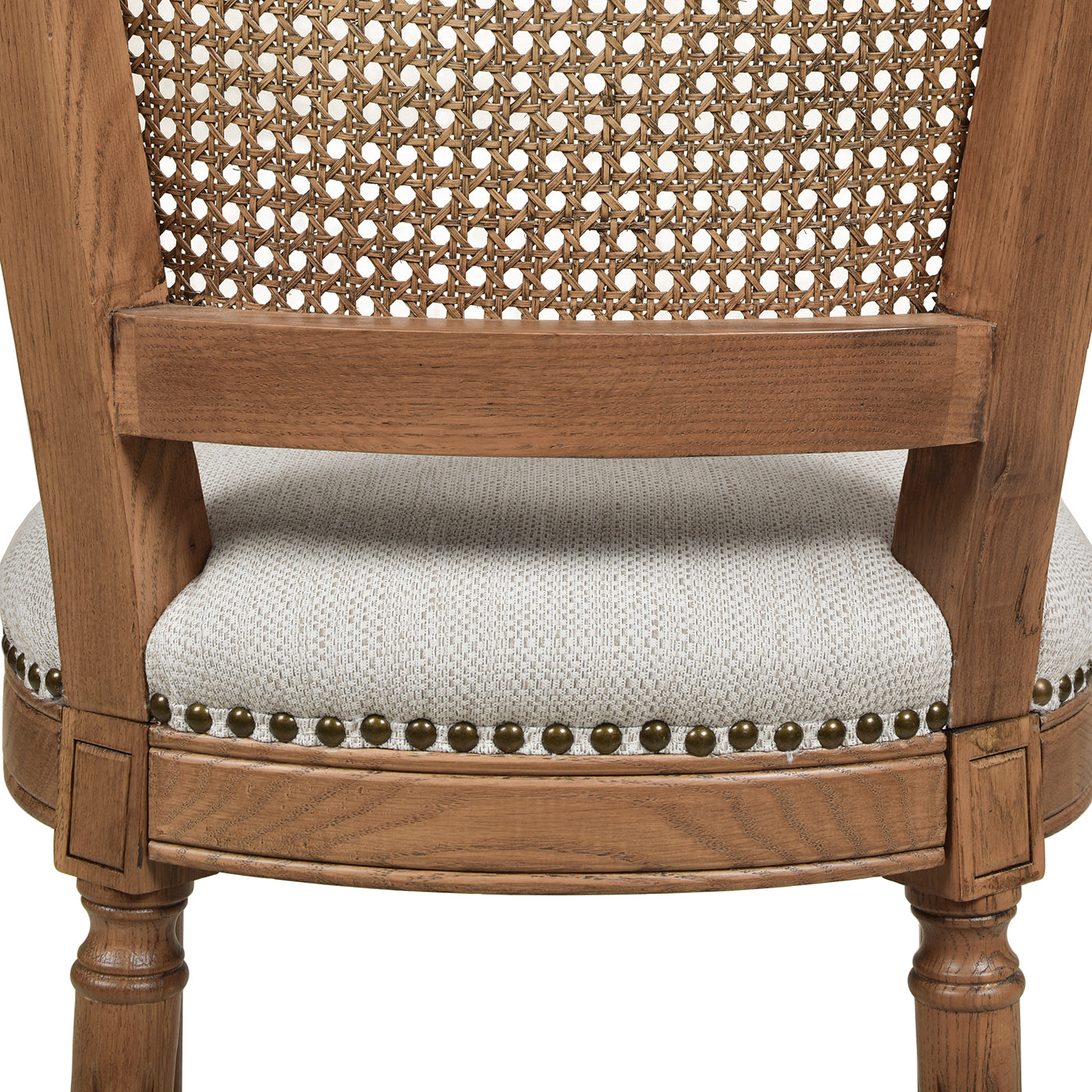 Alouette Rattan High Back Armless Counter Bar Stool, White Pepper