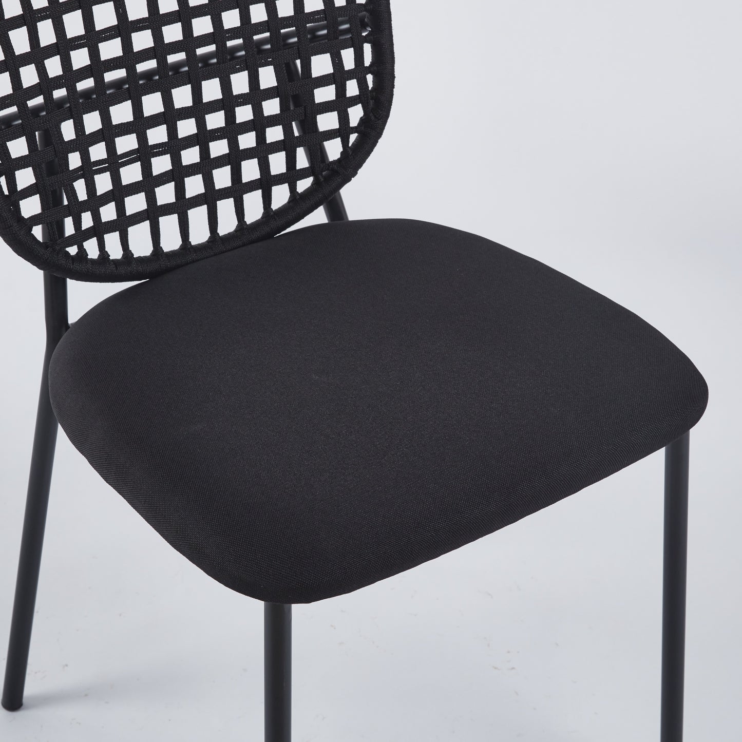 Persis Sennit Chairs with Black Legs Set of 4 Black