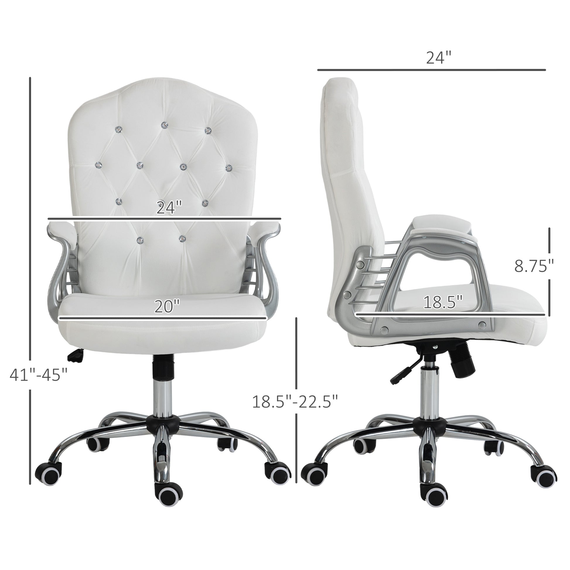 Misty Upholstered Office Chair, White