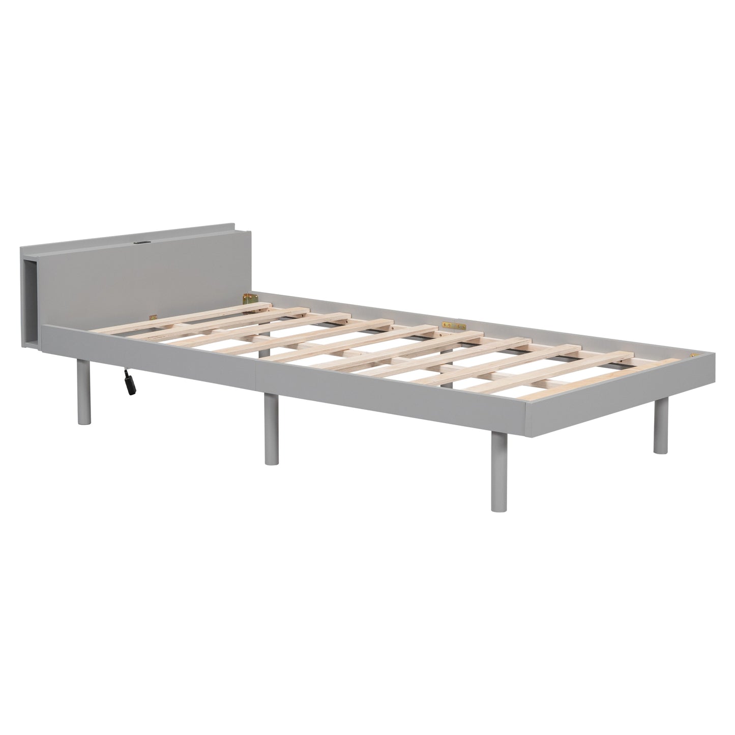 Harper Modern Twin Size Platform Bed Frame with Built-in USB