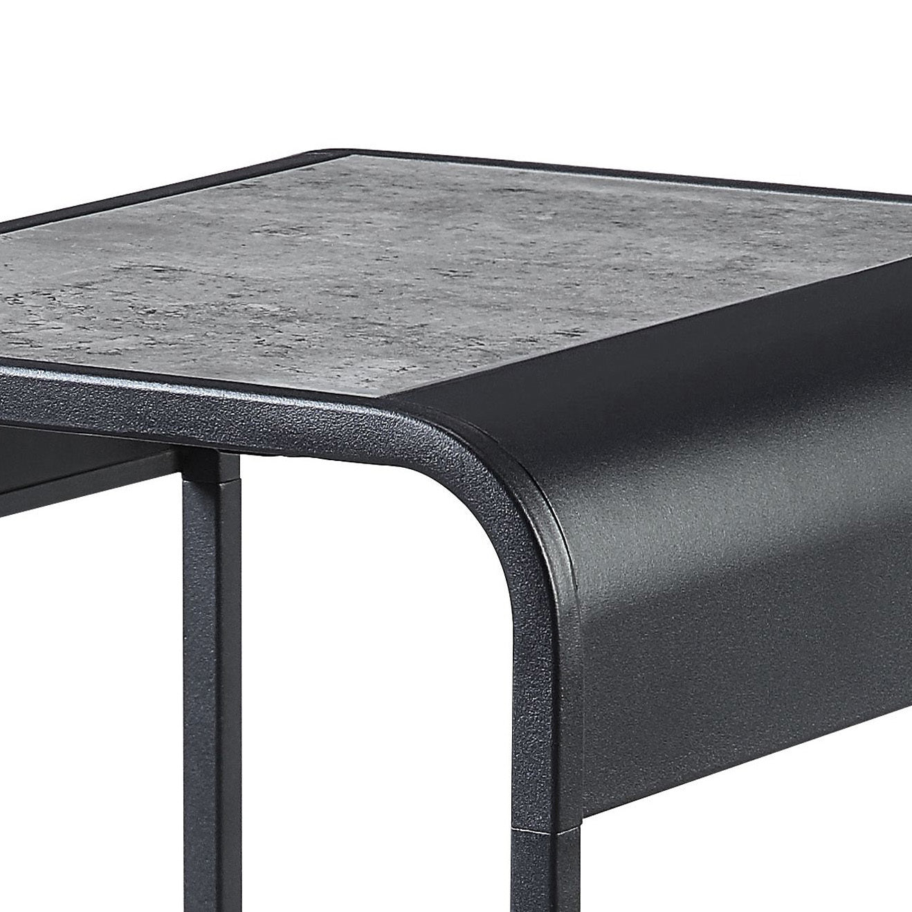 Concrete Grey and Black 1-shelf End Table