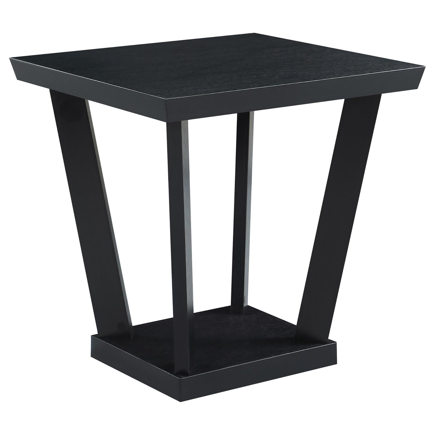 Black 3-piece Occasional Set with Bottom Shelf