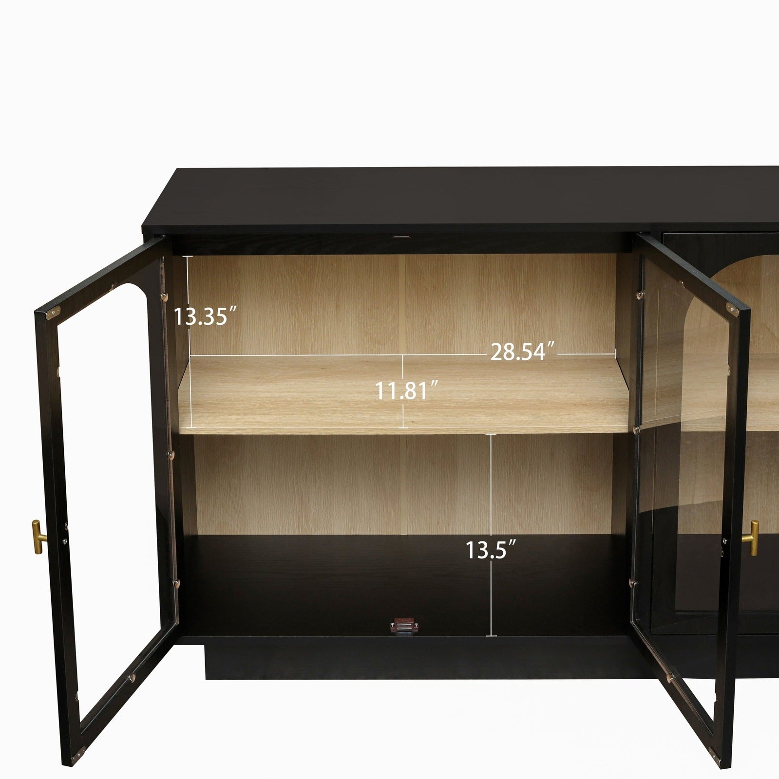 Zane Modern Accent Cabinet in Black with Acrylic Door