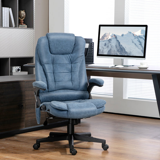 Winry High Back Office Chair with 6-Point Massage, Blue