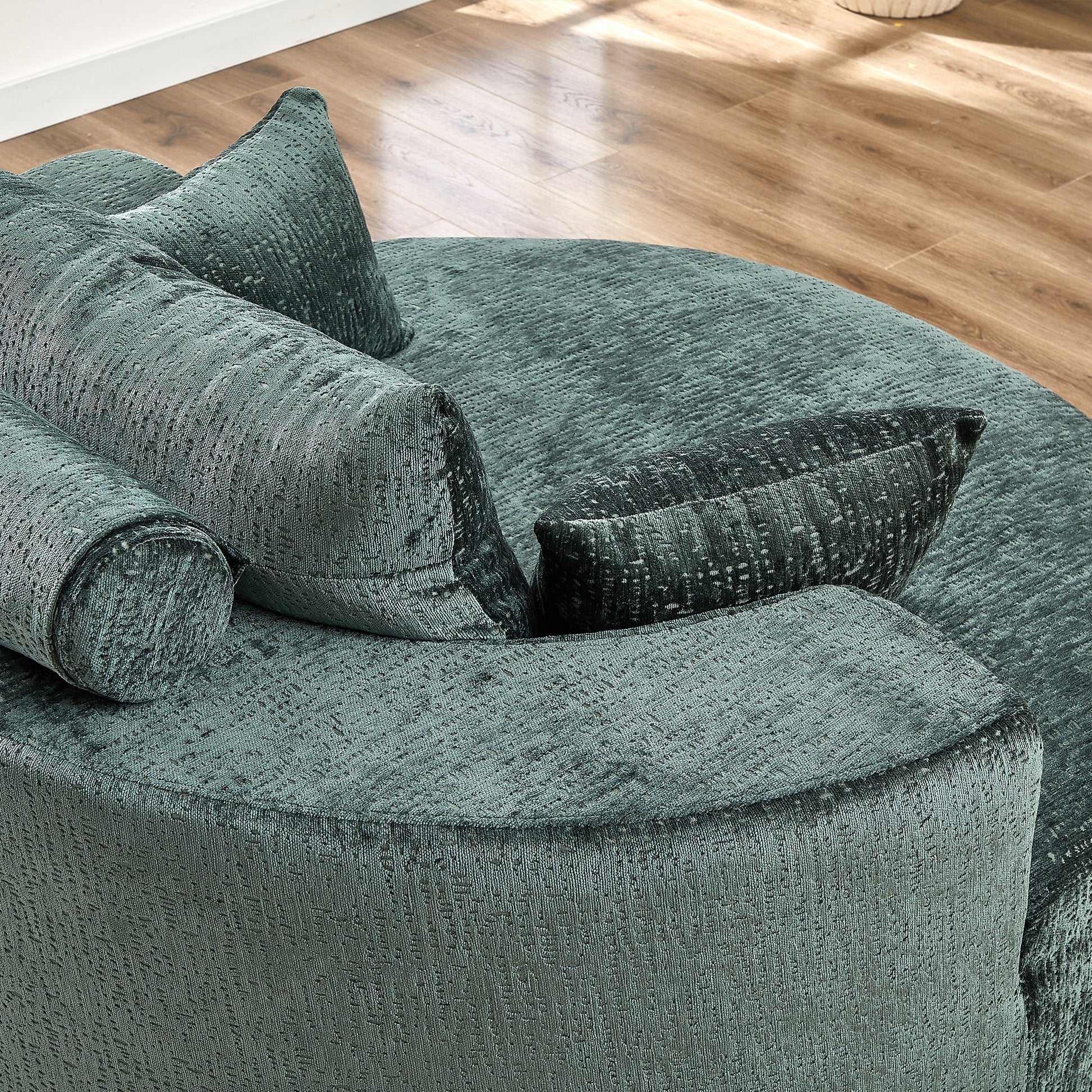 Fluffy Comfort: 55'' Chenille Green Sponge Modern Sleeper Chair for Any Space