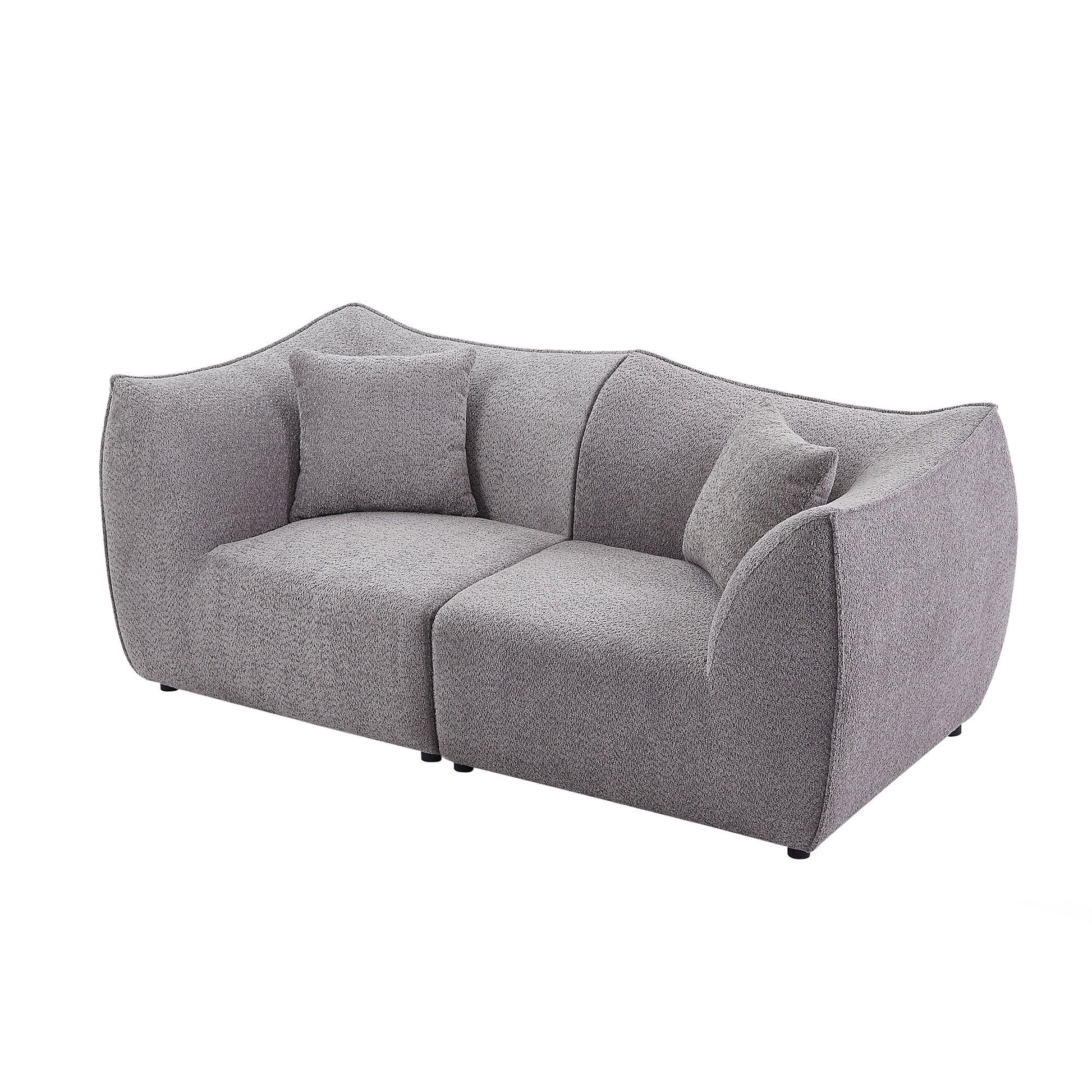 Zulema 79" Modern Deep Seat Upholstered Sofa, Gray