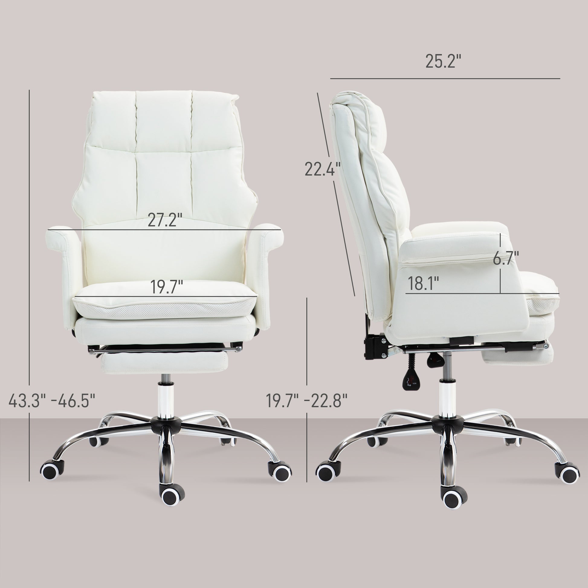 Alexandra PU Leather Executive Office Chair, White