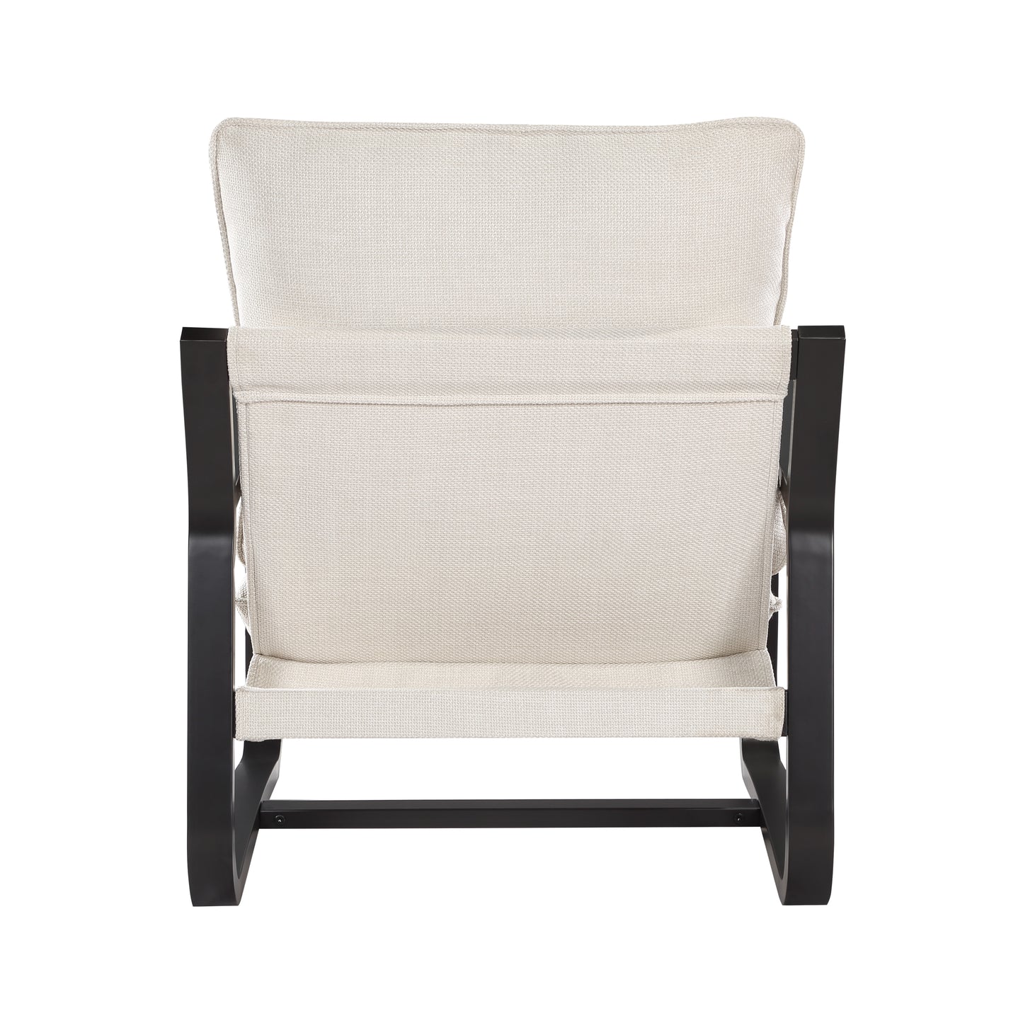 Blaire Sling Chair Upholstered in Oatmeal Fabric with Metal Frame