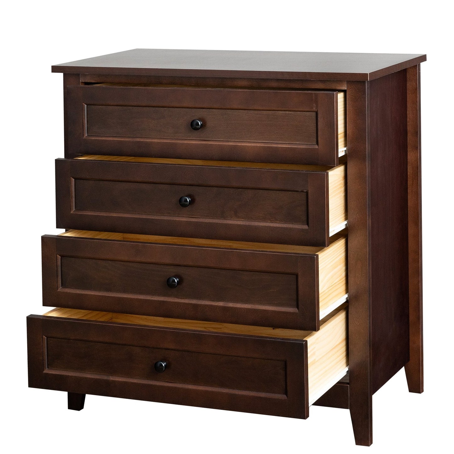 Emory 4-Drawer Solid Wood Chest, Auburn