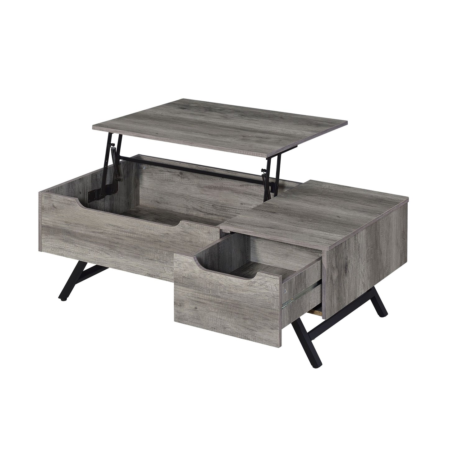 Throm Gray Oak Finish Coffee Table w/ Lift Top