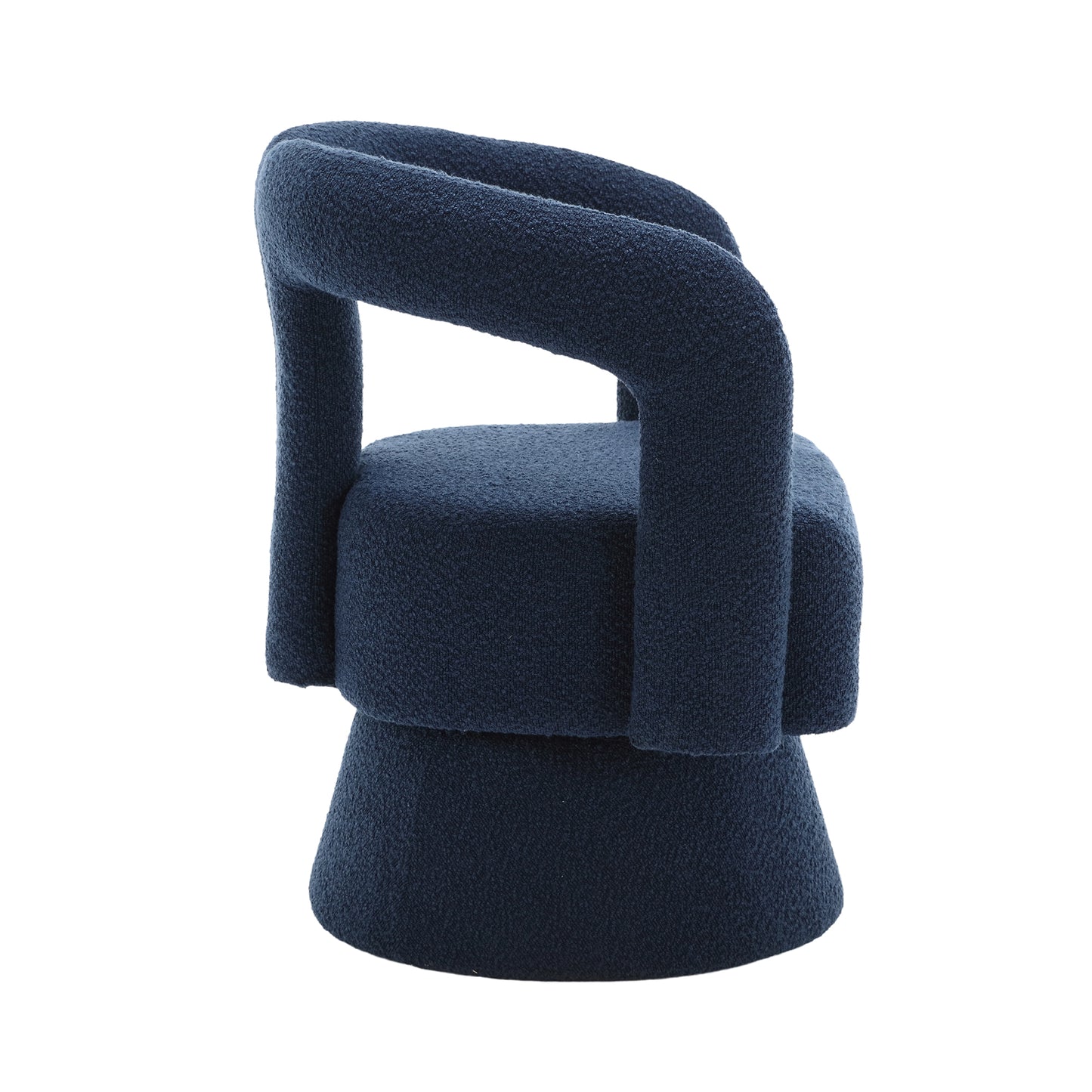 Coolmore Versatile Comfort Navy Boucle 360° Swivel Cuddle Barrel Accent Chair