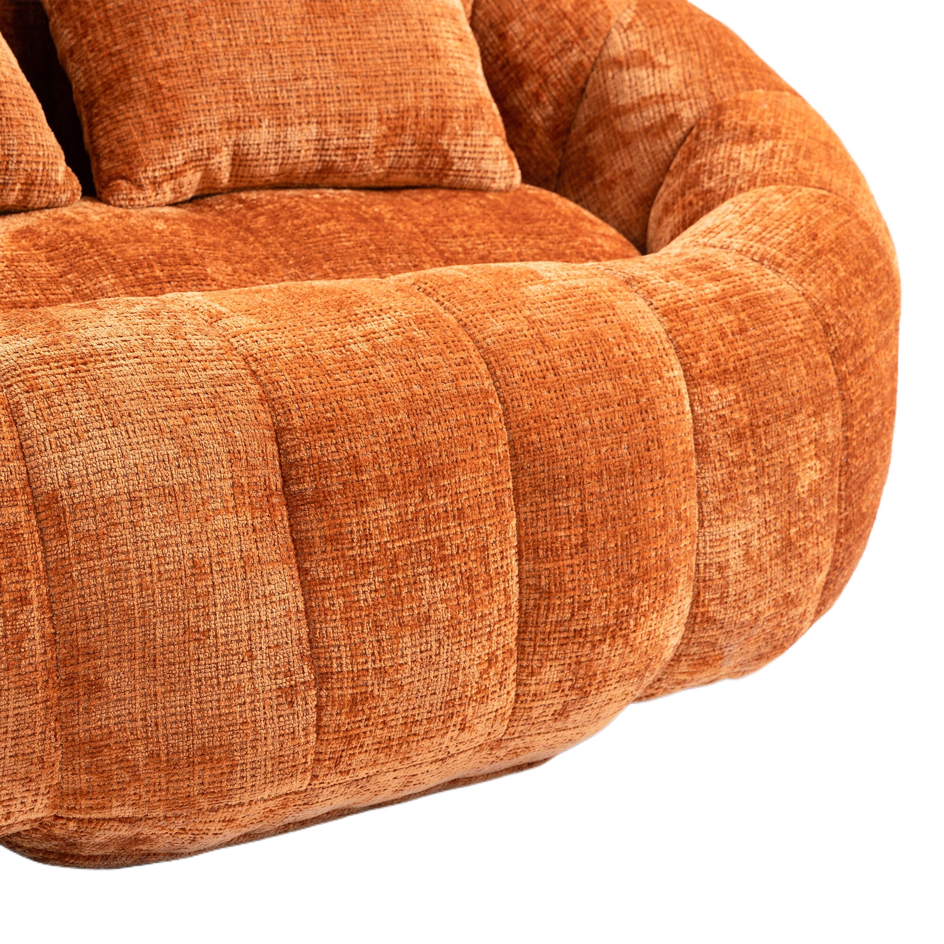 Coolmore Versatile Elegance Orange Chenille High-Back 2 Seater Bean Bag Sofa for Indoor & Outdoor Relaxation