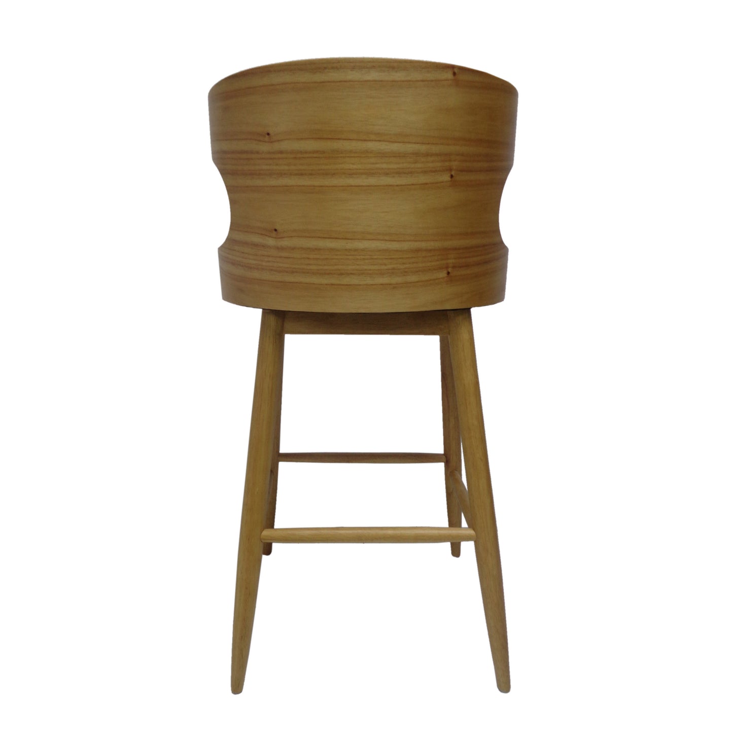 Ellery Mid-Century Modern Bar Stool, Brown & Charcoal