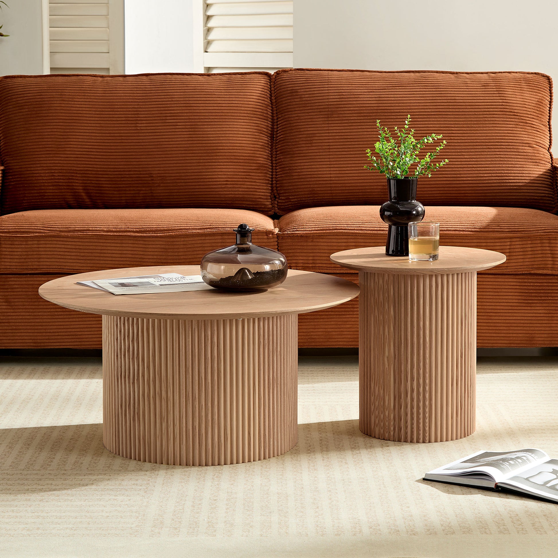 Adirelle 31.49-Inch Mid-Century Modern Style Round Coffee Table