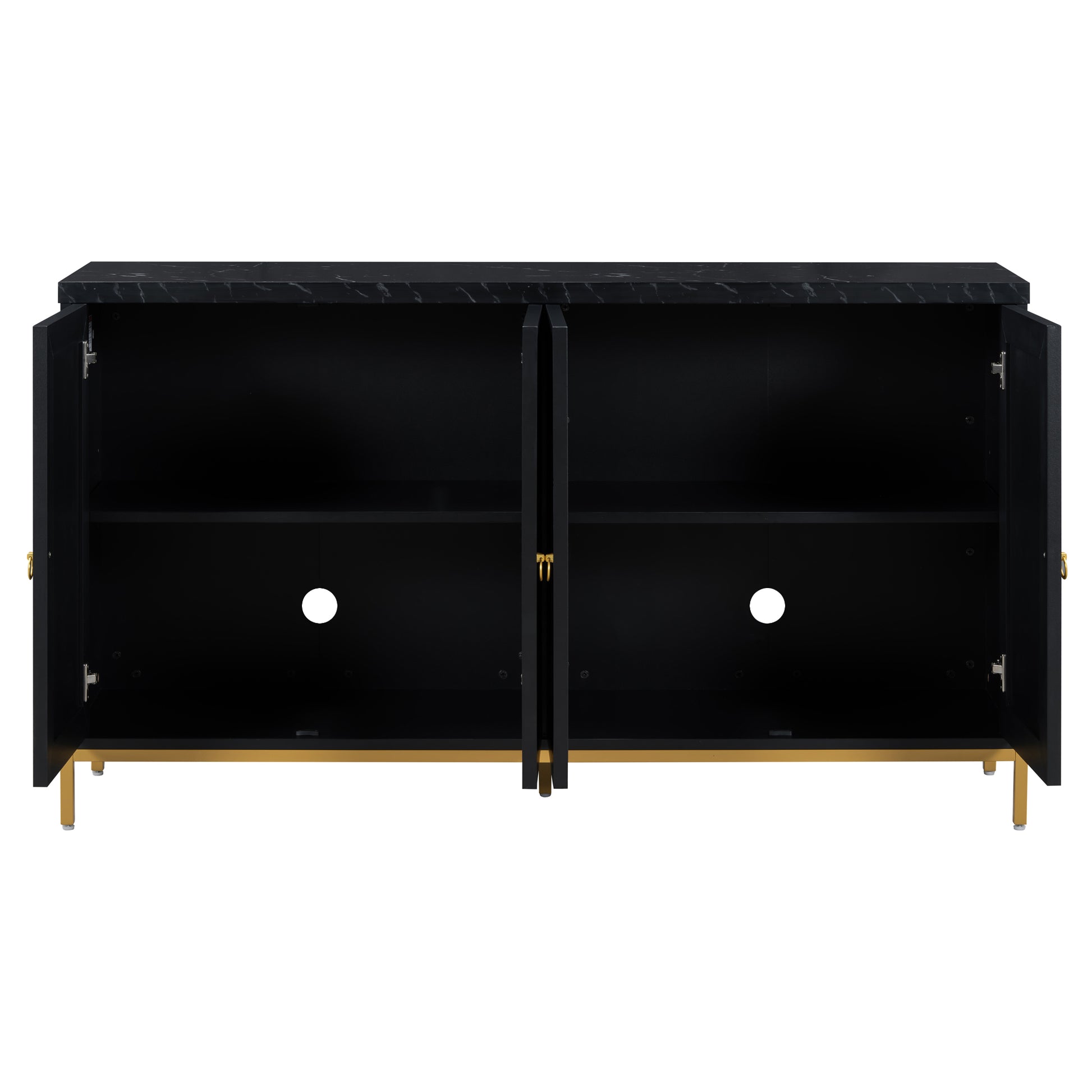 Dinara Modern 4-Door Extra Large Cabinet, Black