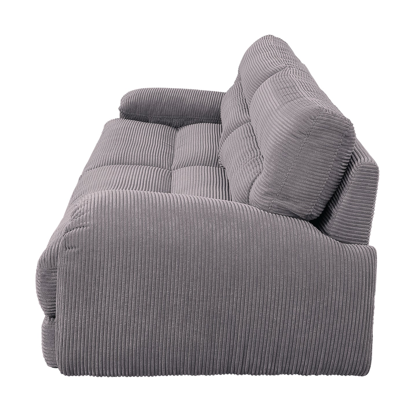 Cadenza 114" Modern Gray Corduroy Sofa