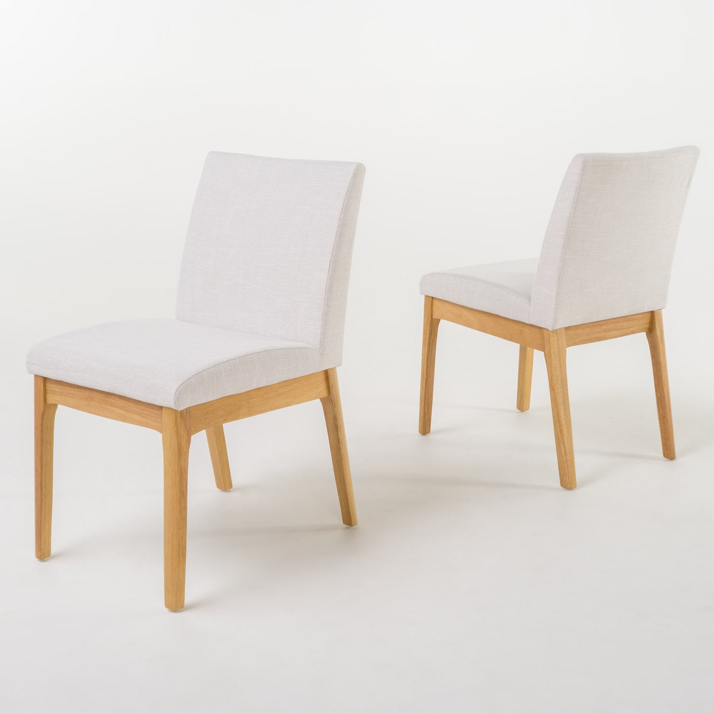 Betty Linen Dining Side Chairs with Wood Trim Set of 2