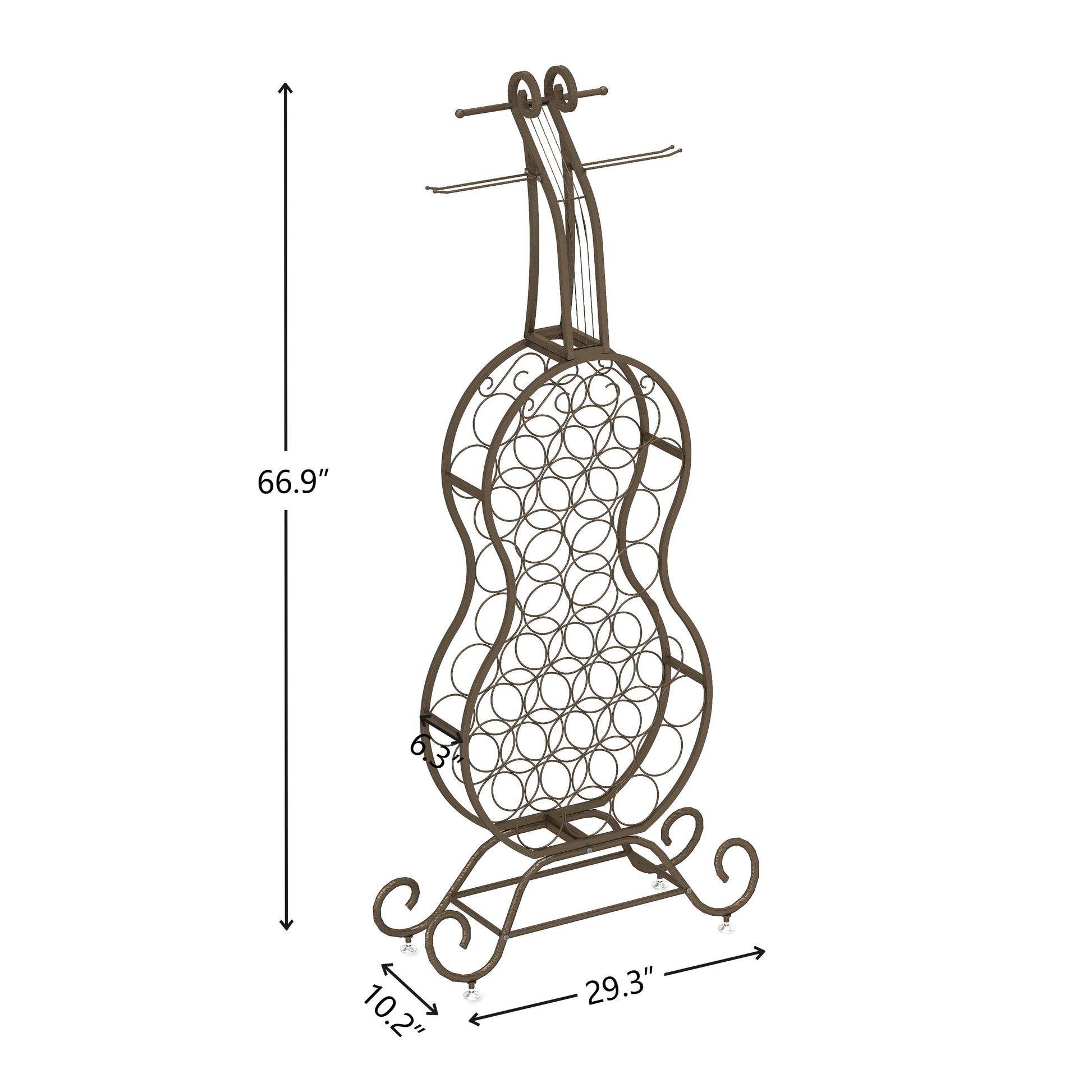 Cello Shape Wine Bakers Rack