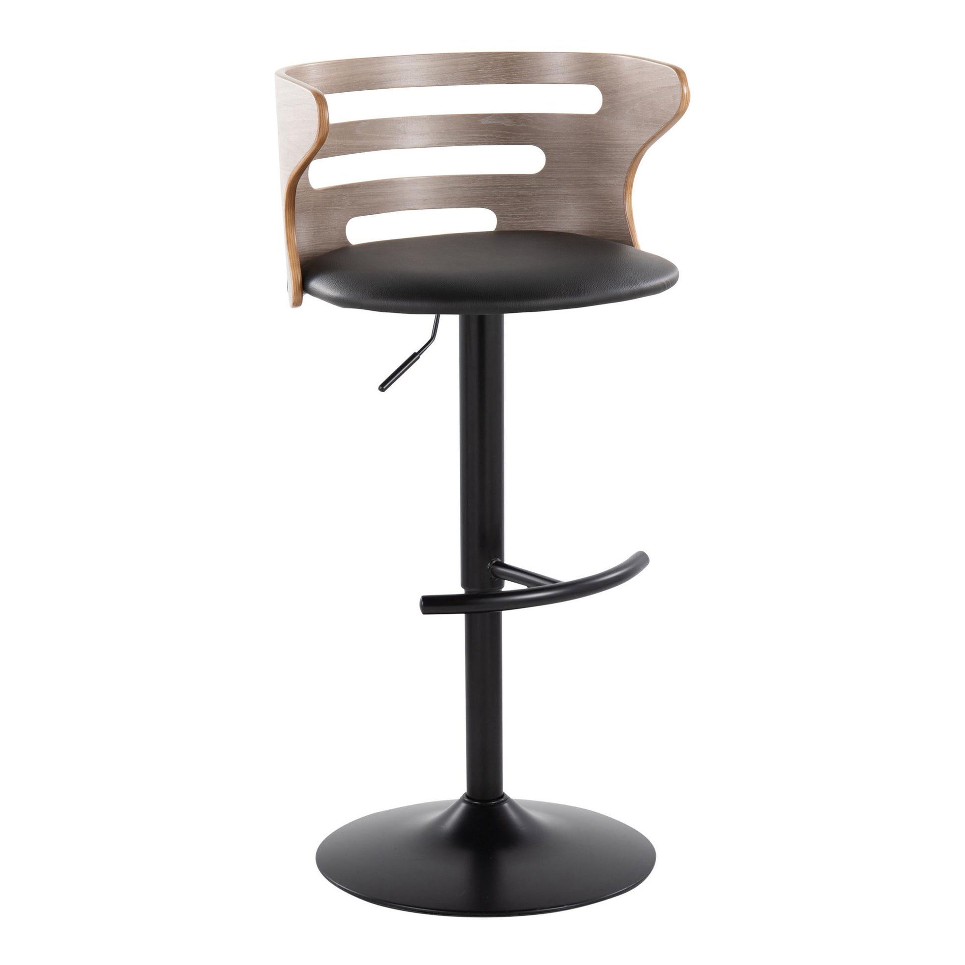 Cosi Mid-Century Modern Bar Stools with Leatherette Padded Seat Set of 2 Light Gray