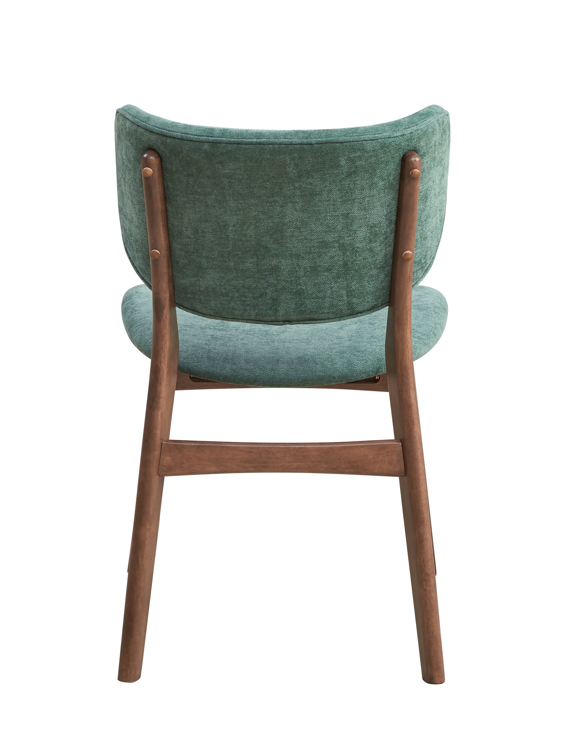 Green and Walnut Padded Side Chair Set of 2