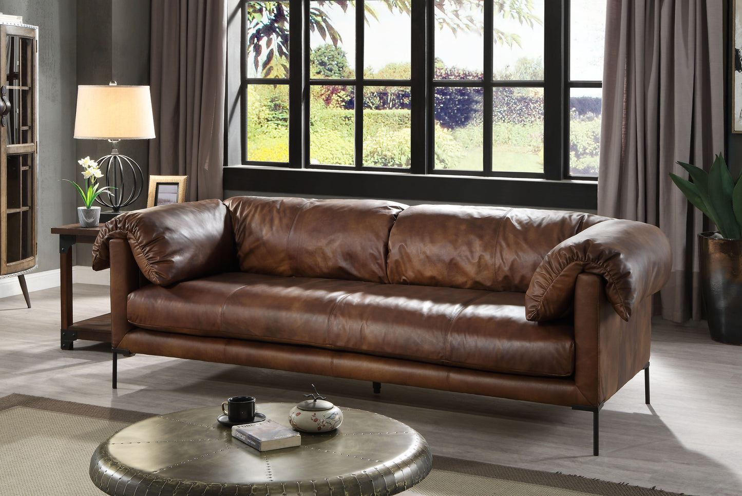 Jaron Macho Top Grain Leather Sofa