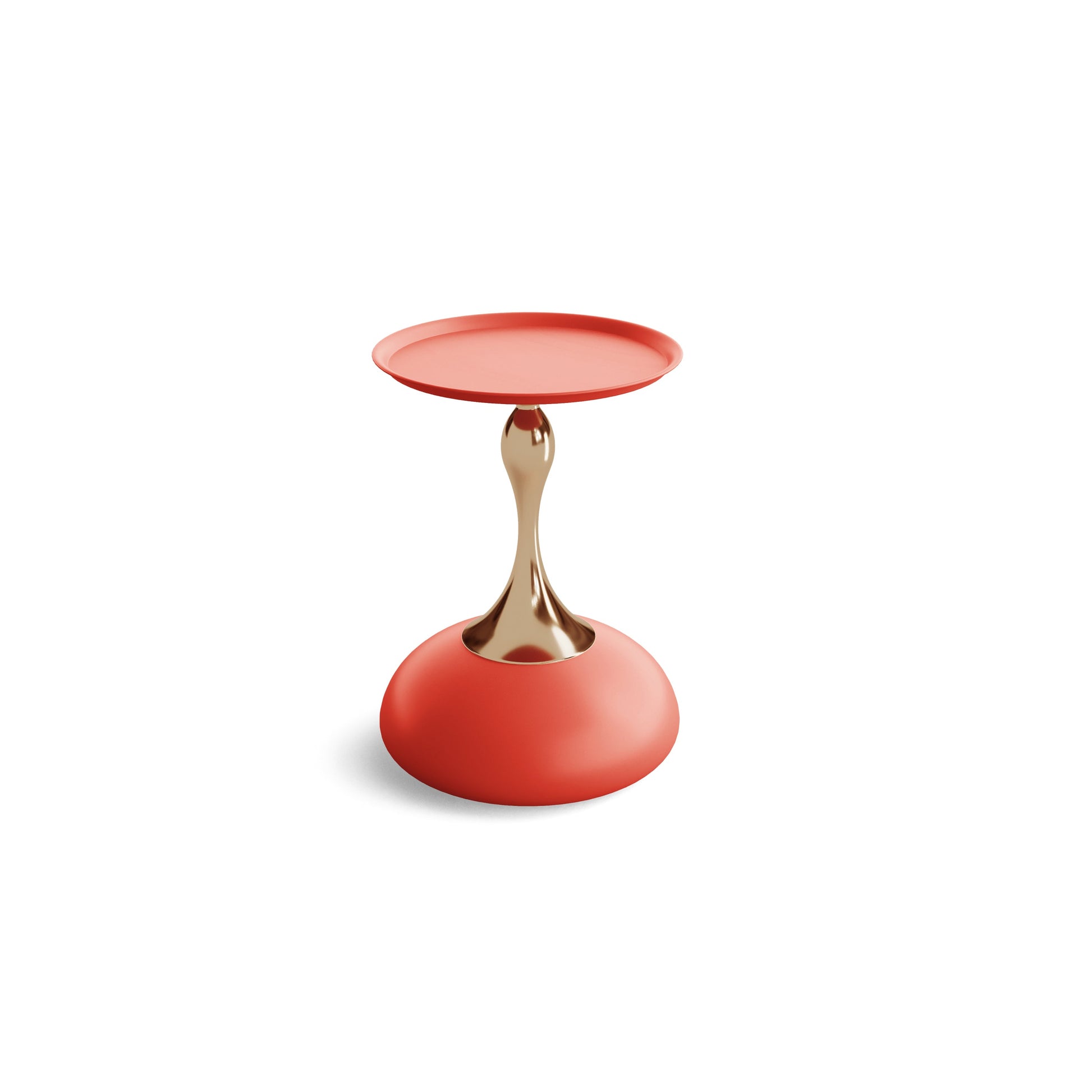 Braxton Modern Minimalist Iron End Table - Red & Gold