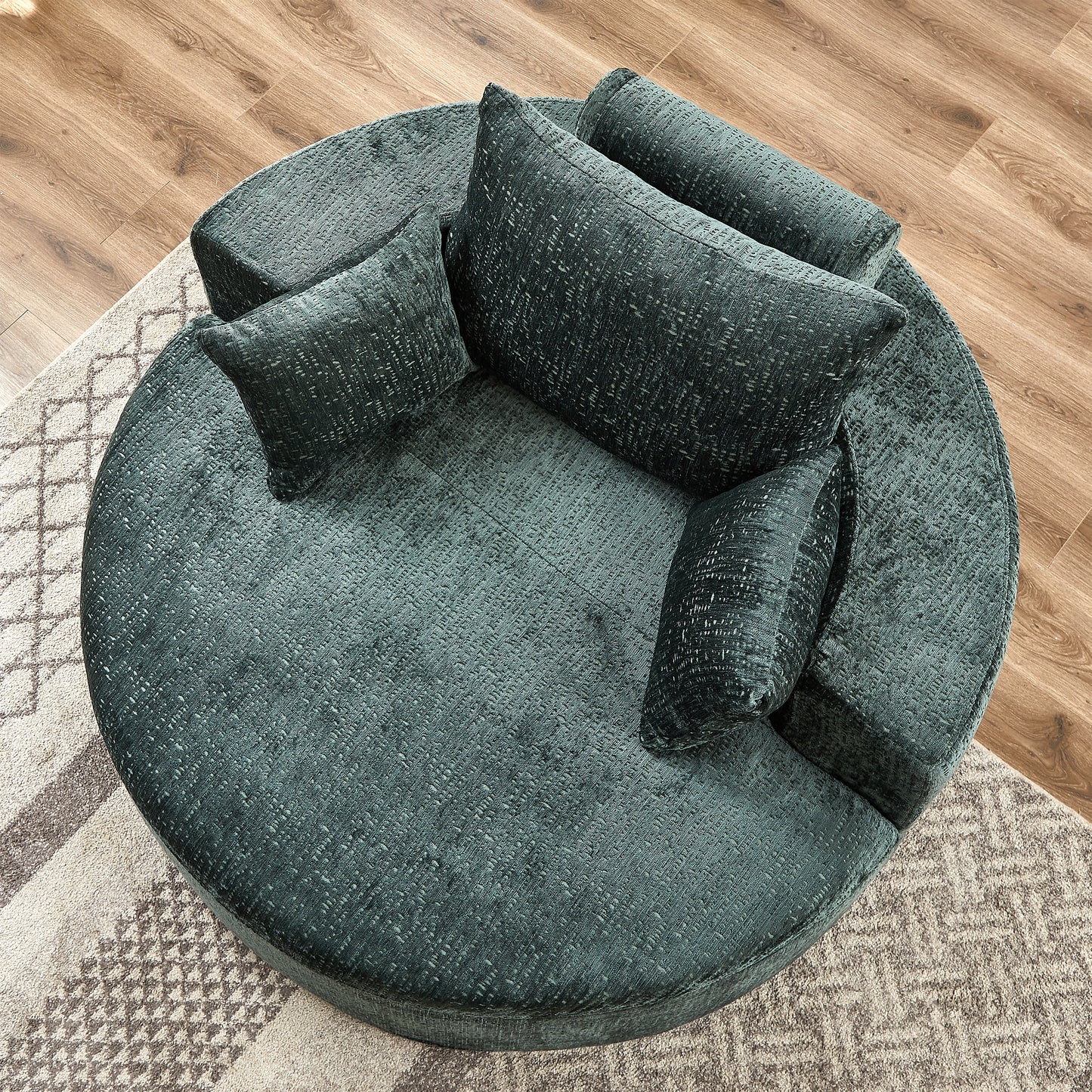 Fluffy Comfort: 55'' Chenille Green Sponge Modern Sleeper Chair for Any Space