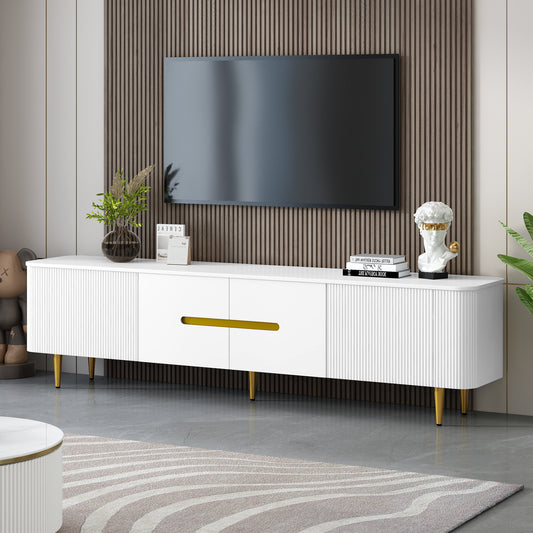 Bramwell 78' Modern Minimalist TV Console, White