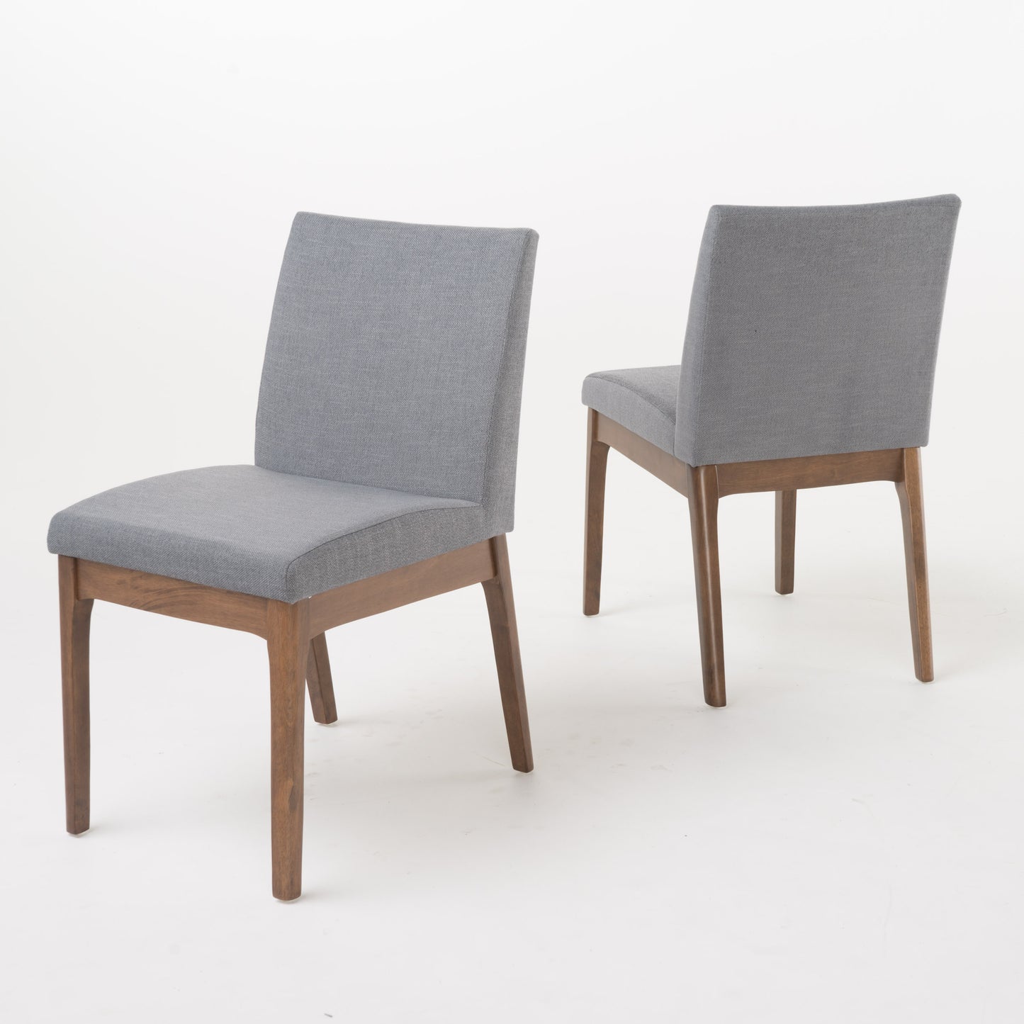 Betty Linen Dining Side Chairs with Wood Trim Set of 2